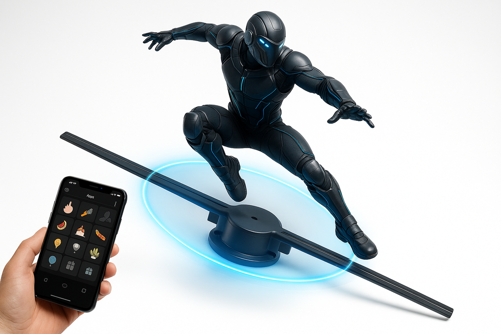 3D LED Hologram Display Fan – Realistic Floating Visuals